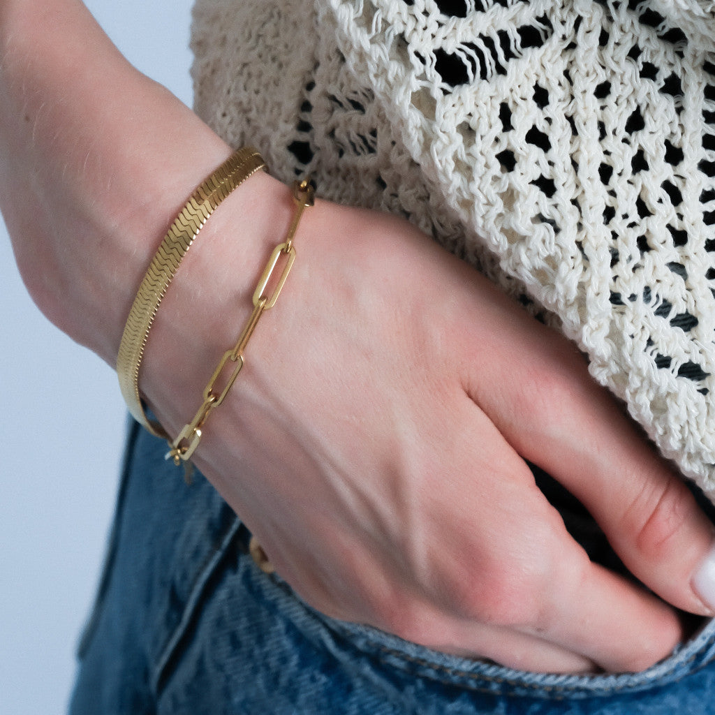 Aranyozott nemesacél snake karkötő  - Leyolah